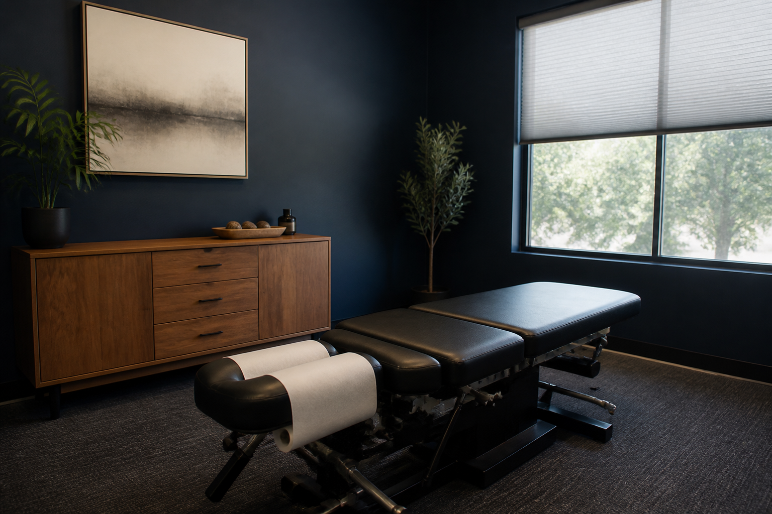 Quiet treatment room at Seaton Chiropractic in Redding